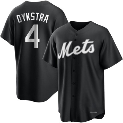 Youth Lenny Dykstra New York Mets Replica Black/White Jersey