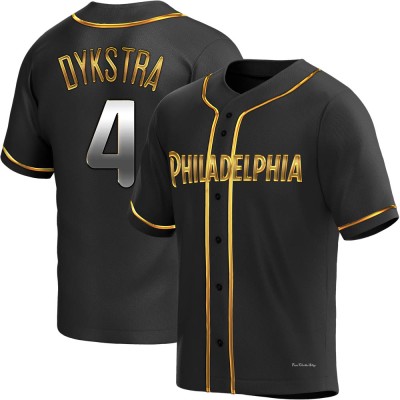 Youth Lenny Dykstra Philadelphia Phillies Replica Black Golden Alternate Jersey
