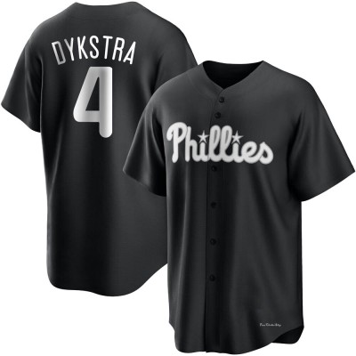 Youth Lenny Dykstra Philadelphia Phillies Replica Black/White Jersey