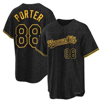 Youth Logan Porter Kansas City Royals Replica Black Snake Skin City Jersey