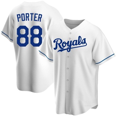 Youth Logan Porter Kansas City Royals Replica White Home Jersey