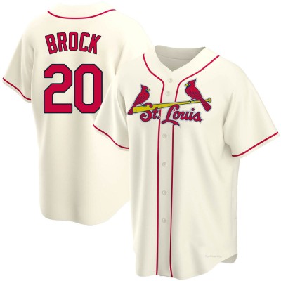 Youth Lou Brock St. Louis Cardinals Replica Cream Alternate Jersey