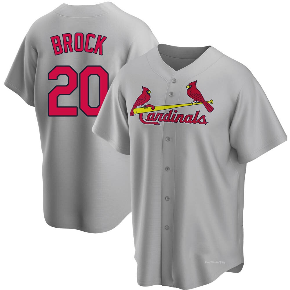 Youth Lou Brock St. Louis Cardinals Replica Gray Road Jersey