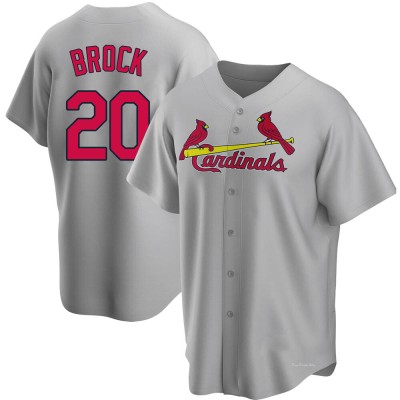 Youth Lou Brock St. Louis Cardinals Replica Gray Road Jersey