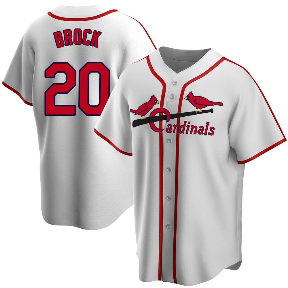 Youth Lou Brock St. Louis Cardinals White Home Cooperstown Collection Jersey