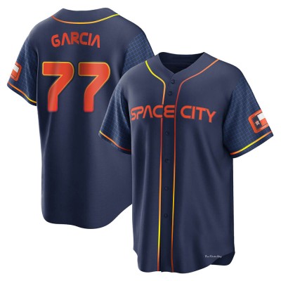 Youth Luis Garcia Houston Astros Replica Navy 2022 City Connect Jersey