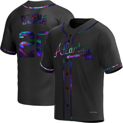 Youth Marcell Ozuna Atlanta Braves Replica Black Holographic Alternate Jersey