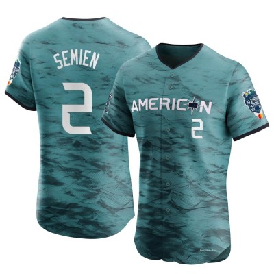 Youth Marcus Semien Texas Rangers Elite Teal American League Game Vapor Premier 2023 All-Star Jersey