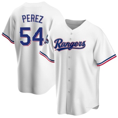 Youth Martin Perez Texas Rangers Replica White Home 2023 World Series Champions Jersey