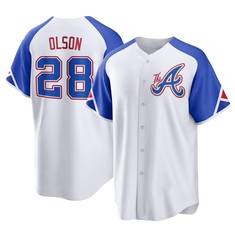 Youth Matt Olson Atlanta Braves Replica White 2023 City Connect Jersey