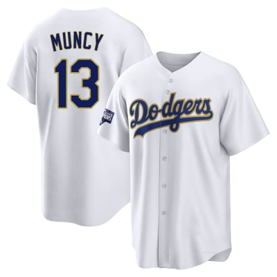 Youth Max Muncy Los Angeles Dodgers Replica White/Gold 2021 Gold Program Player Jersey