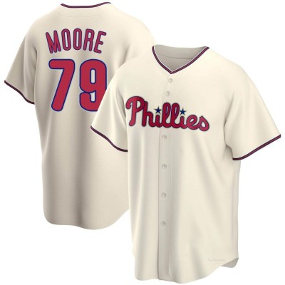 Youth McKinley Moore Philadelphia Phillies Replica Cream Alternate Jersey