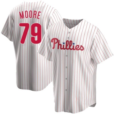 Youth McKinley Moore Philadelphia Phillies Replica White Home Jersey