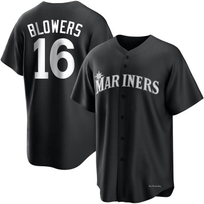 Youth Mike Blowers Seattle Mariners Replica Black/White Jersey