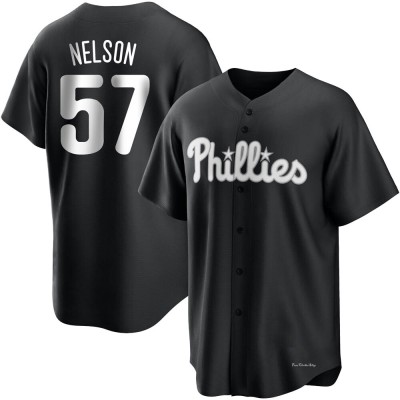 Youth Nick Nelson Philadelphia Phillies Replica Black/White Jersey
