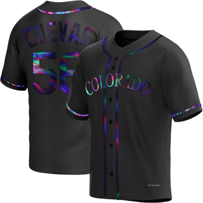 Youth Noel Cuevas Colorado Rockies Replica Black Holographic Alternate Jersey
