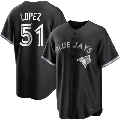 Youth Otto Lopez Toronto Blue Jays Replica Black/White Jersey