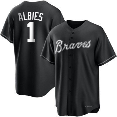 Youth Ozzie Albies Atlanta Braves Replica Black/White Jersey