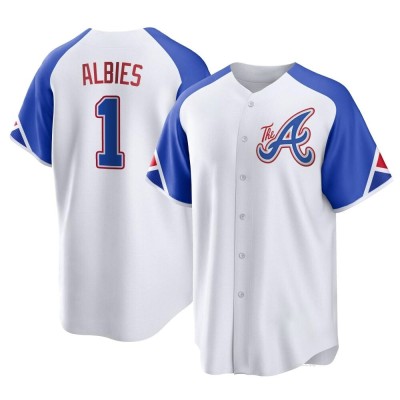 Youth Ozzie Albies Atlanta Braves Replica White 2023 City Connect Jersey
