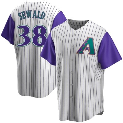 Youth Paul Sewald Arizona Diamondbacks Replica Cream/Purple Alternate Cooperstown Collection Jersey