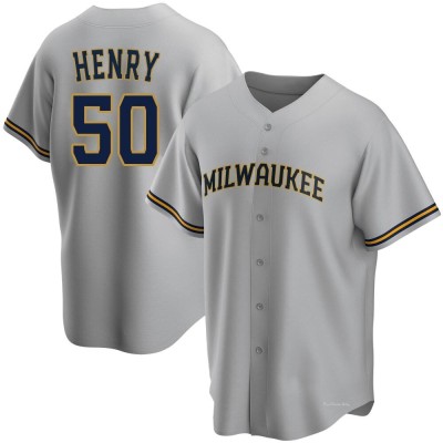 Youth Payton Henry Milwaukee Brewers Replica Gray Road Jersey