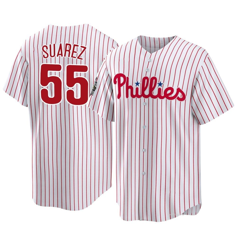 Youth Ranger Suarez Philadelphia Phillies Replica White 2022 World Series Home Jersey