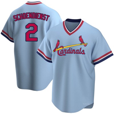 Youth Red Schoendienst St. Louis Cardinals Replica Light Blue Road Cooperstown Collection Jersey
