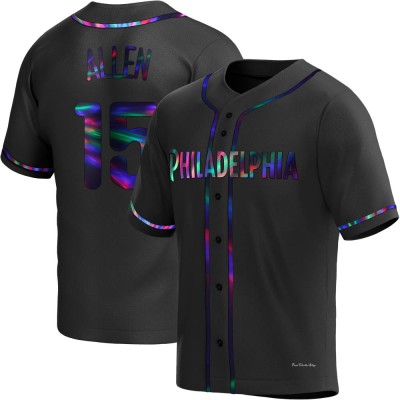 Youth Richie Allen Philadelphia Phillies Replica Black Holographic Alternate Jersey