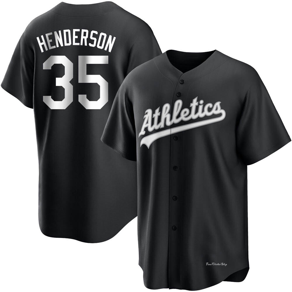 Youth Rickey Henderson Oakland Athletics Replica Black/White Jersey