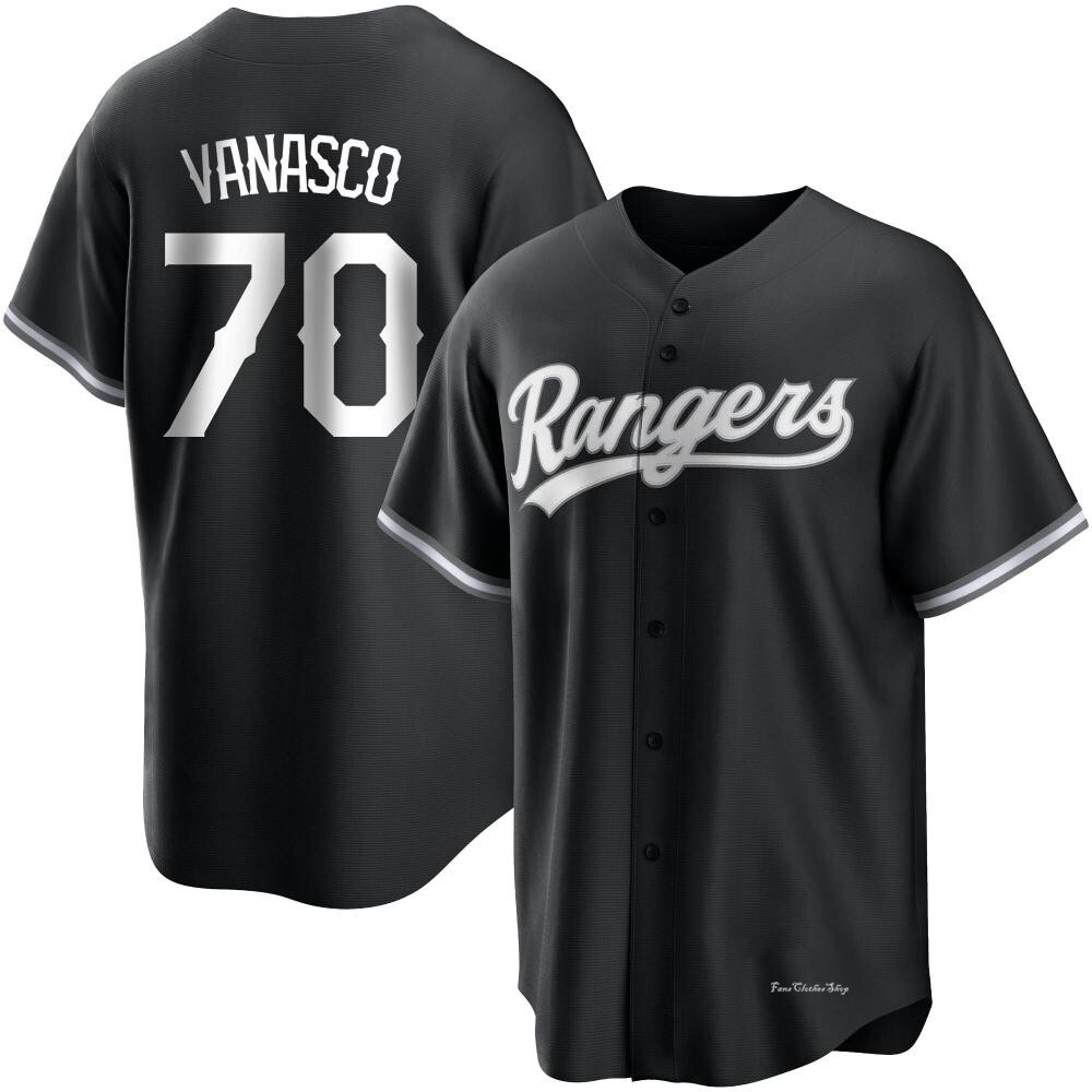 Youth Ricky Vanasco Texas Rangers Replica Black/White Jersey