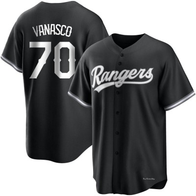 Youth Ricky Vanasco Texas Rangers Replica Black/White Jersey