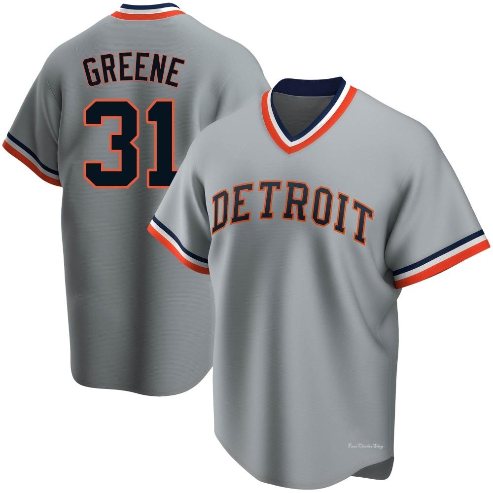 Youth Riley Greene Detroit Tigers Replica Gray Road Cooperstown Collection Jersey