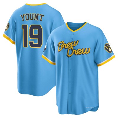 Youth Robin Yount Milwaukee Brewers Replica Blue Powder 2022 City Connect Jersey