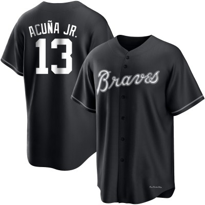 Youth Ronald Acuna Jr. Atlanta Braves Replica Black/White Jersey