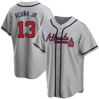 Youth Ronald Acuna Jr. Atlanta Braves Replica Gray Road Jersey