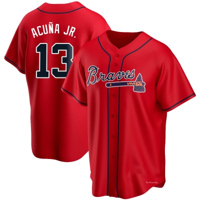 Youth Ronald Acuna Jr. Atlanta Braves Replica Red Alternate Jersey