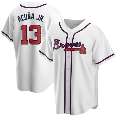 Youth Ronald Acuna Jr. Atlanta Braves Replica White Home Jersey