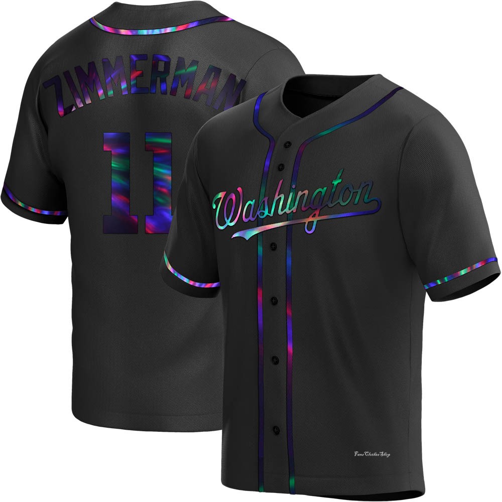Youth Ryan Zimmerman Washington Nationals Replica Black Holographic Alternate Jersey