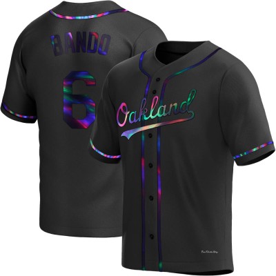 Youth Sal Bando Oakland Athletics Replica Black Holographic Alternate Jersey