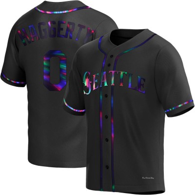 Youth Sam Haggerty Seattle Mariners Replica Black Holographic Alternate Jersey