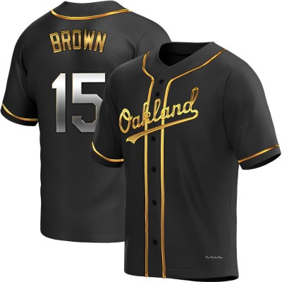 Youth Seth Brown Oakland Athletics Replica Black Golden Alternate Jersey