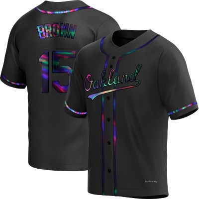 Youth Seth Brown Oakland Athletics Replica Black Holographic Alternate Jersey