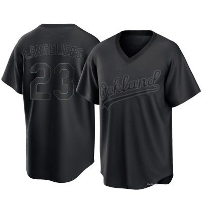 Youth Shea Langeliers Oakland Athletics Replica Black Pitch Fashion Jersey