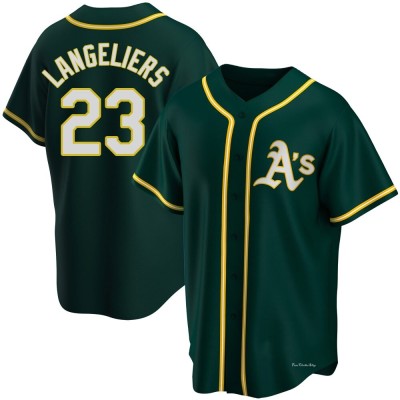 Youth Shea Langeliers Oakland Athletics Replica Green Alternate Jersey