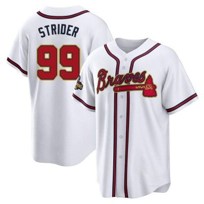 Youth Spencer Strider Atlanta Braves Replica Gold White 2022 Program Jersey