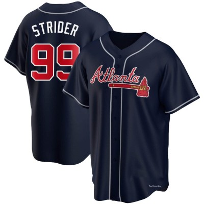 Youth Spencer Strider Atlanta Braves Replica Navy Alternate Jersey