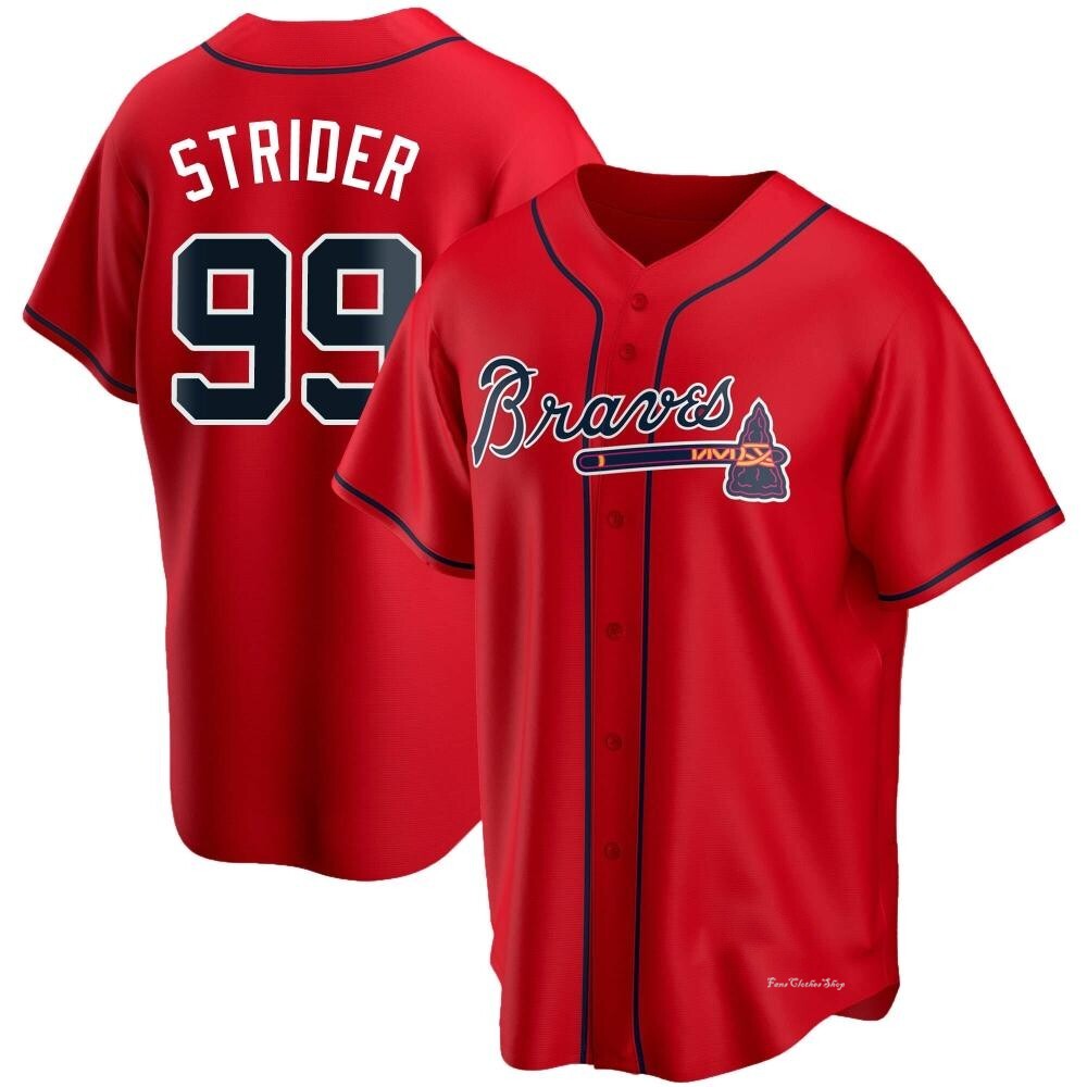 Youth Spencer Strider Atlanta Braves Replica Red Alternate Jersey