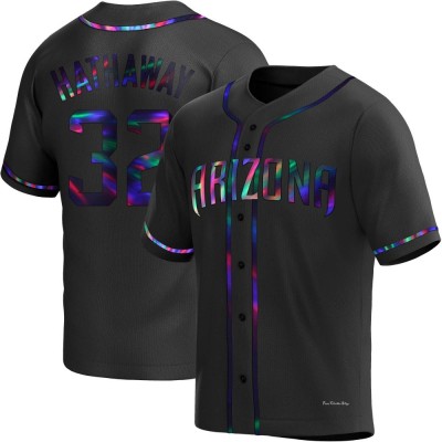 Youth Steve Hathaway Arizona Diamondbacks Replica Black Holographic Alternate Jersey