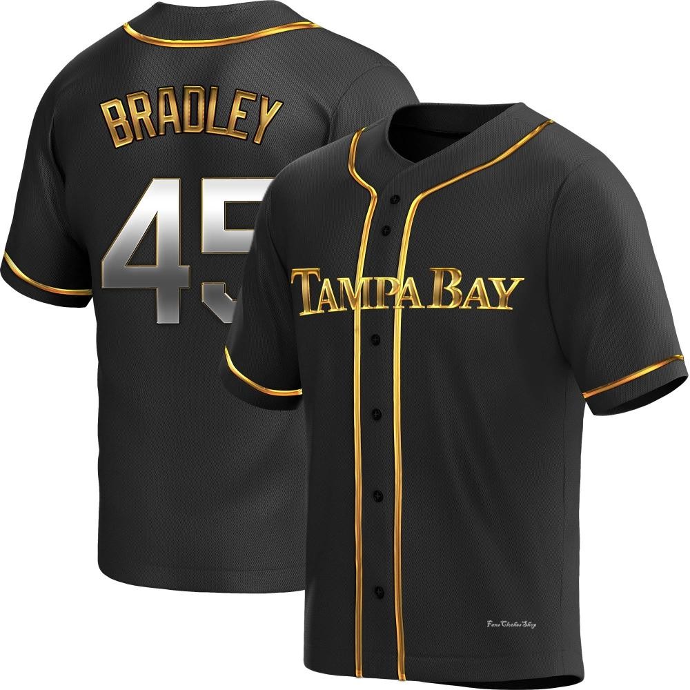 Youth Taj Bradley Tampa Bay Rays Replica Black Golden Alternate Jersey