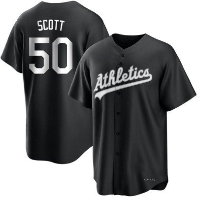Youth Tayler Scott Oakland Athletics Replica Black/White Jersey